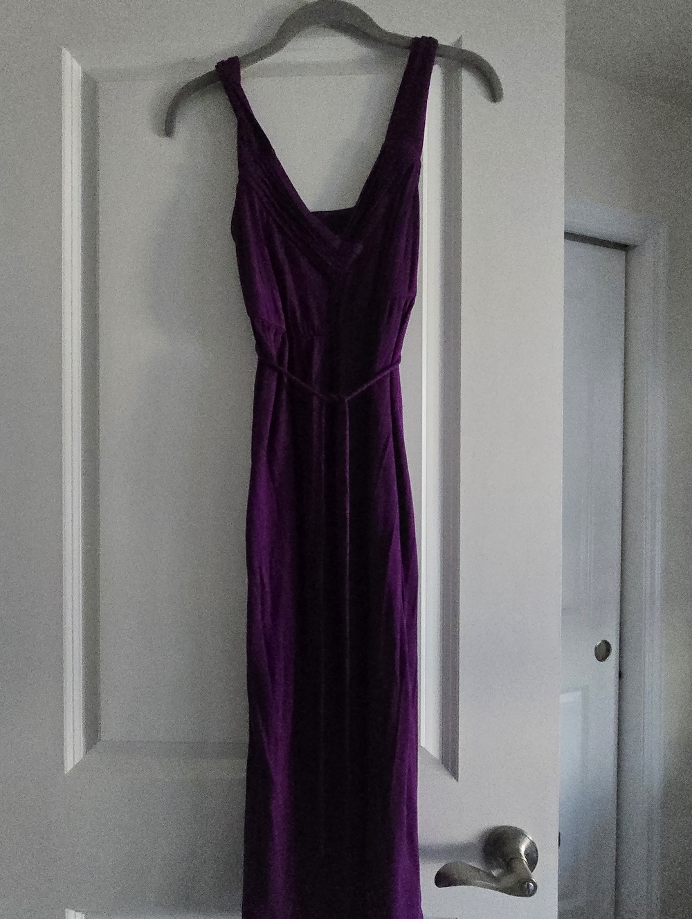 Purple Women's Maternity Dress - V-Neck